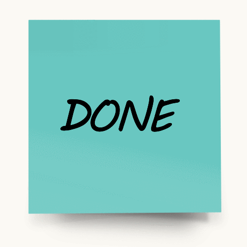 Kanban-Karte in der Spalte Done