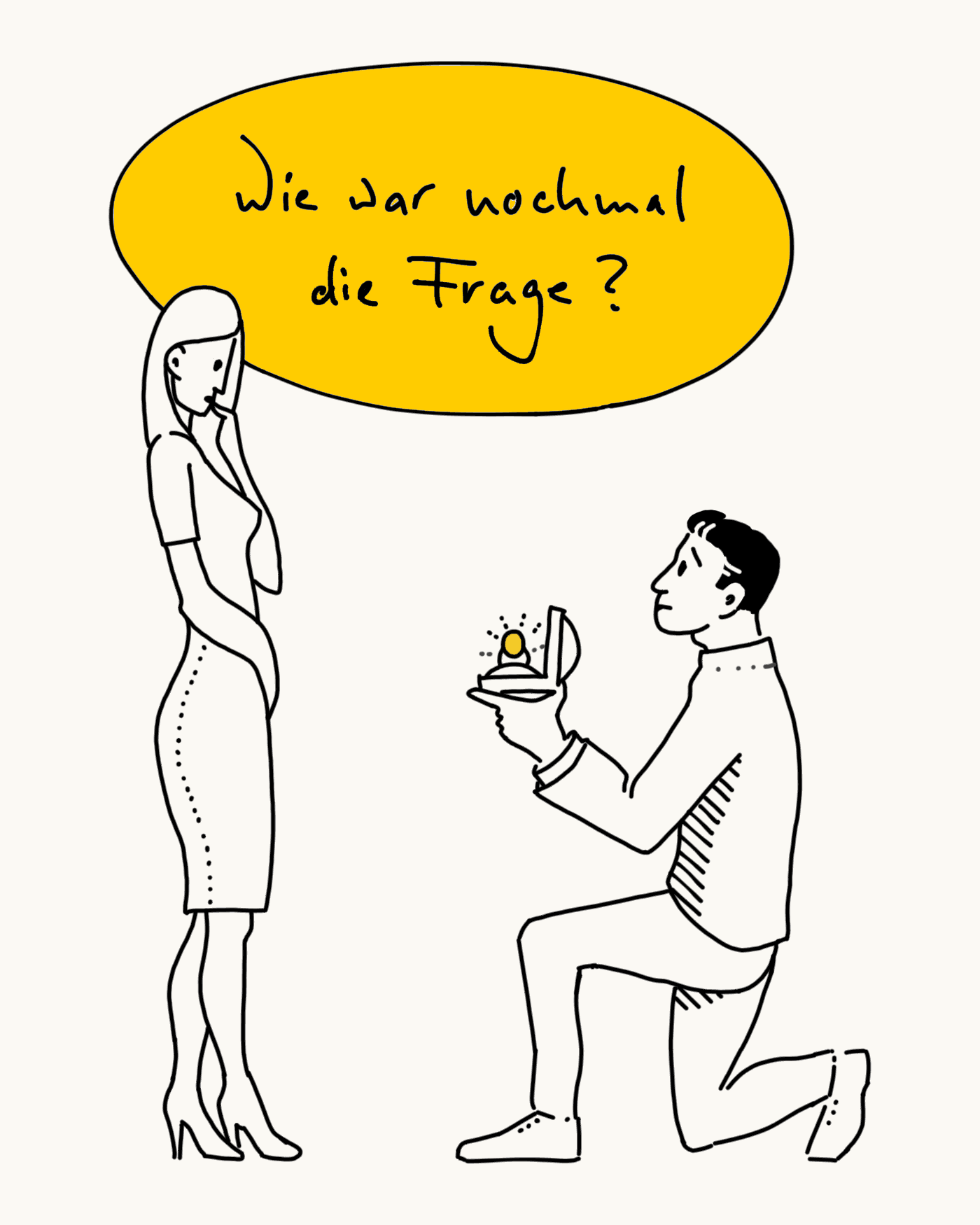 Digitale Demenz Karikatur Heiratsantrag